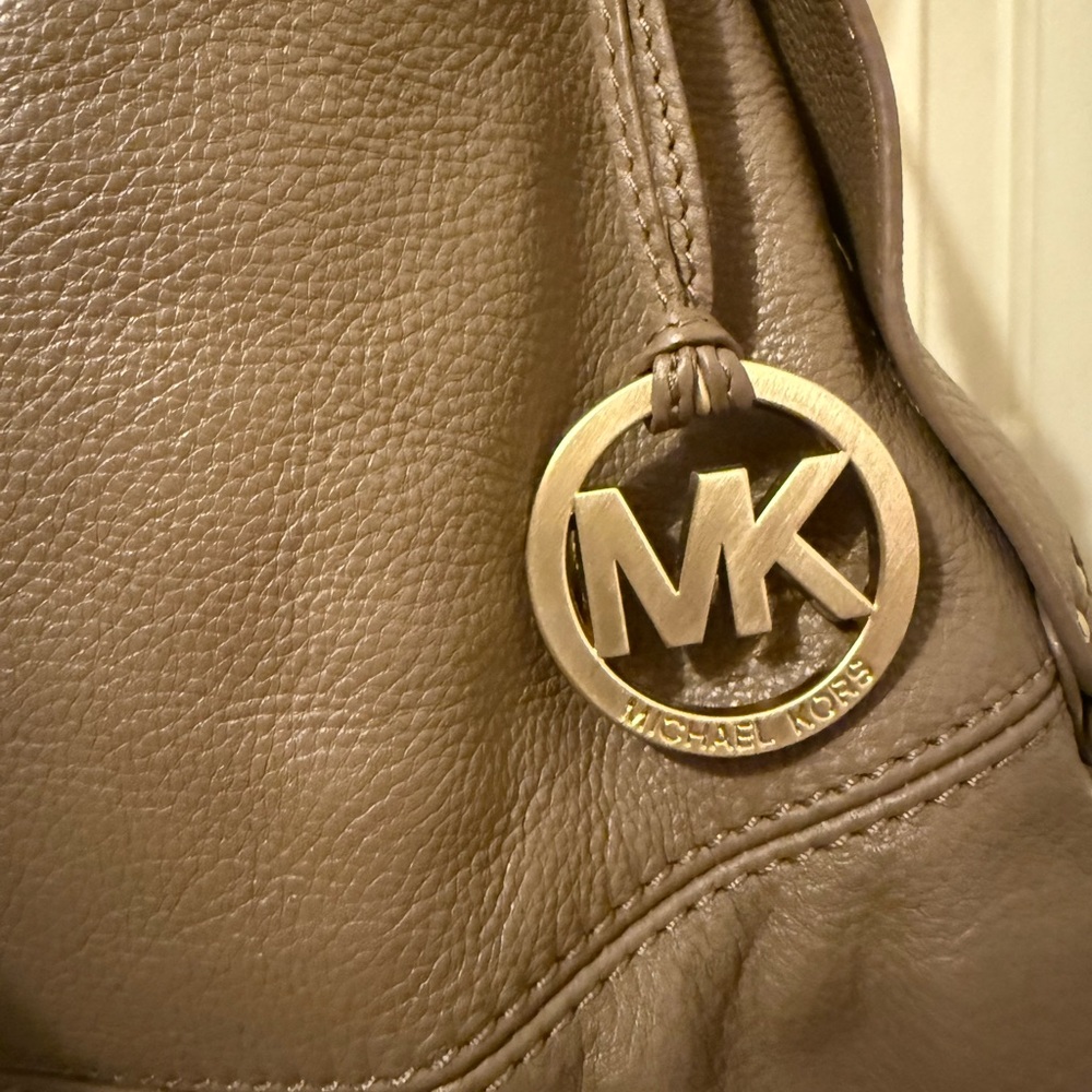 Michael Kors Taupe Brown Vintage Leather Hobo Bag - Picture 3 of 9